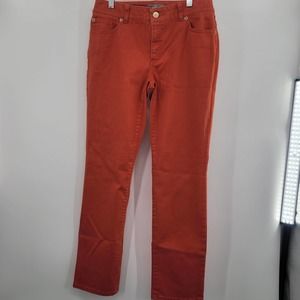 Chico's Women's So Slimming Girlfriend Slim Stretch Jeans size .5 coral